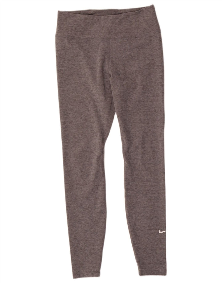 Nike Dame Leggings UK 14 Medium Grey Polyester