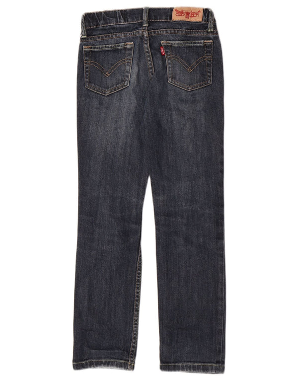Levi's Boys Straight Jeans 7-8 år W22 L23 Marineblå Bomuld