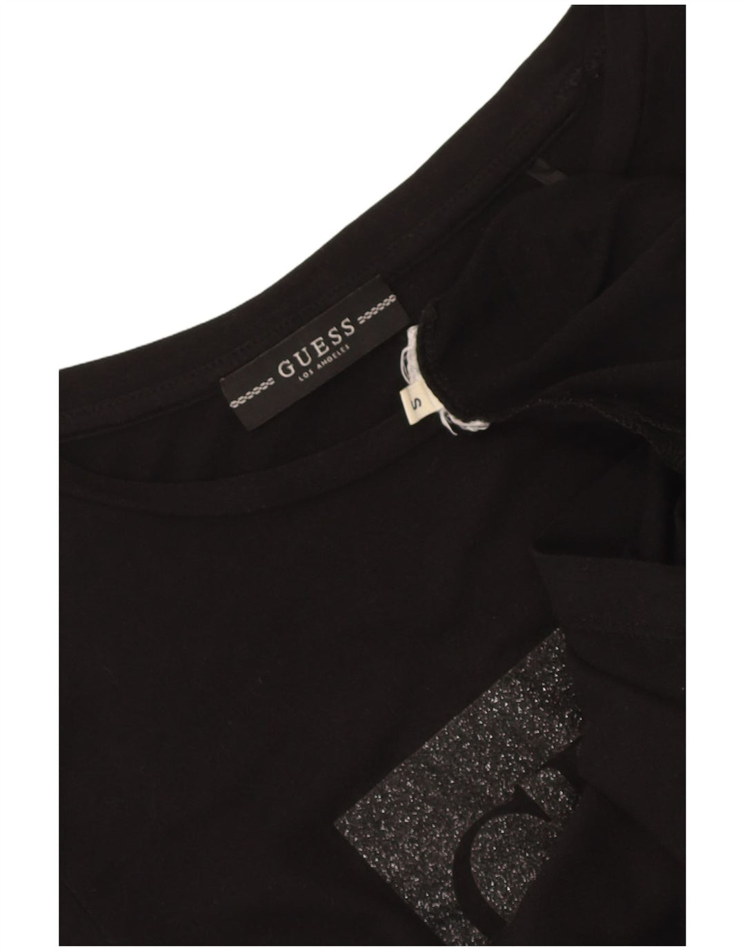 Guess Graphic T-Shirt Top UK 10 Small Black