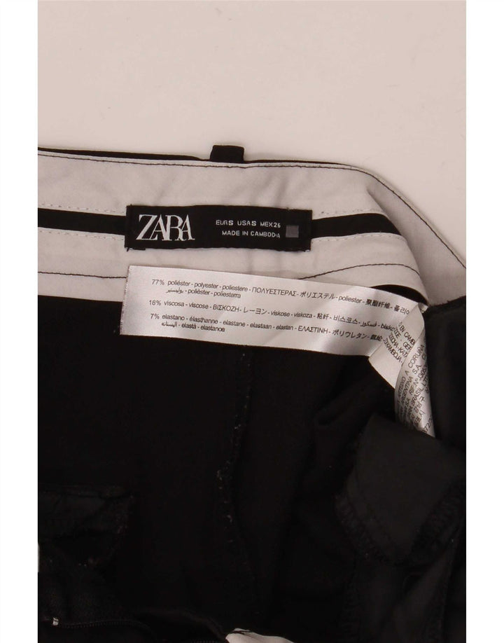 Zara bukser med brede ben til kvinder Small W26 L28 Sort polyester