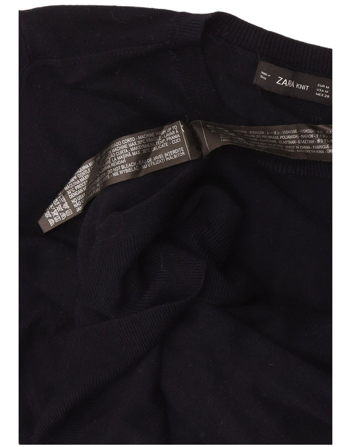 Zara Dame sweater med rund hals DK 12 Medium Sort Viscose