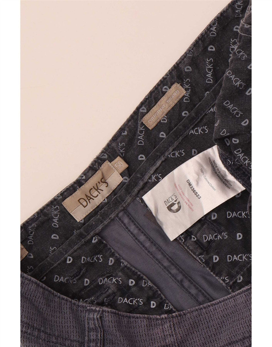 Dacks Herre Cargo Shorts IT 50 Large W34 Navy Blue Plettet Bomuld