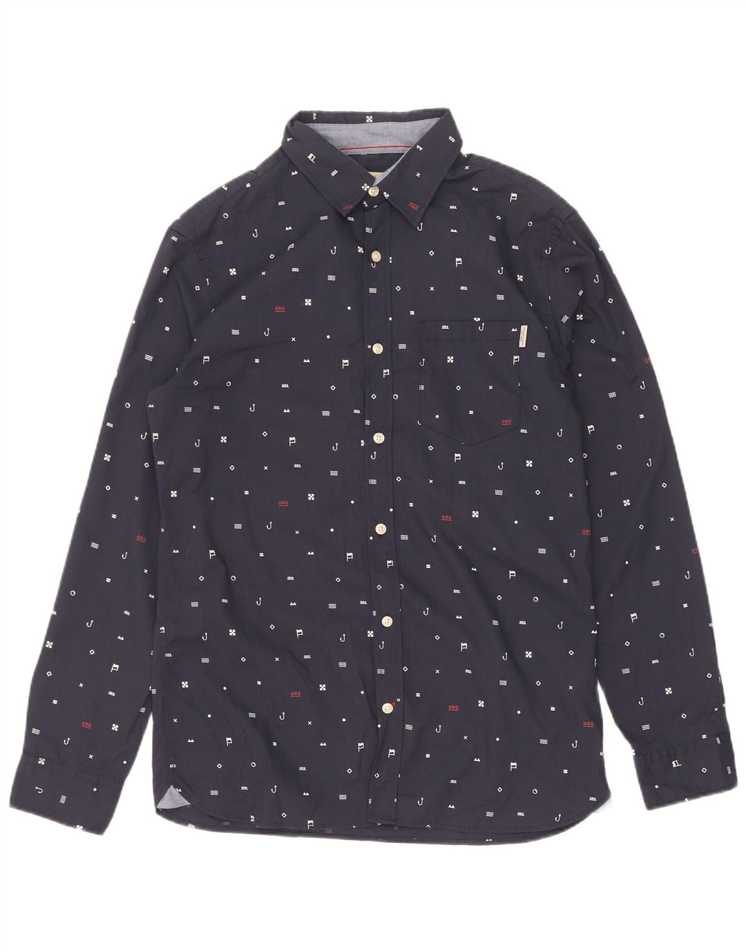 Jack & Jones Herre abstrakt mønster skjorte medium marineblå polyester