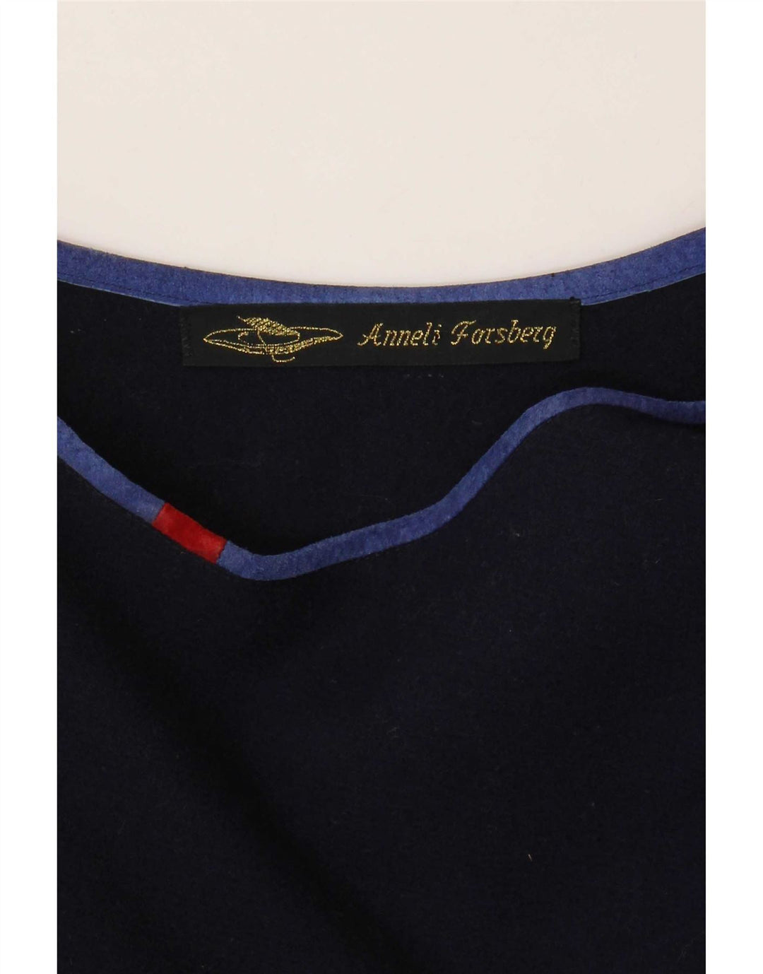 Vintage Dame Asymmetrisk Top UK 18 XL Navy Blue