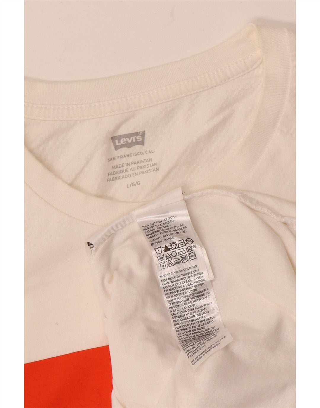 Levi's Grafisk T-shirt top til kvinder DK 16 Large Off White Bomuld