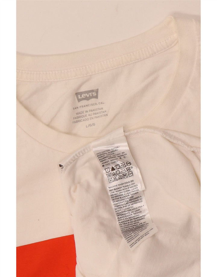 Levi's Grafisk T-shirt top til kvinder DK 16 Large Off White Bomuld