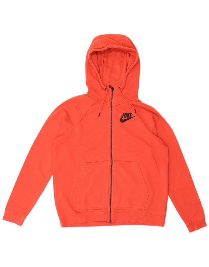 Nike Dame Oversized Hættetrøje Sweater UK 14 Medium Rød Bomuld