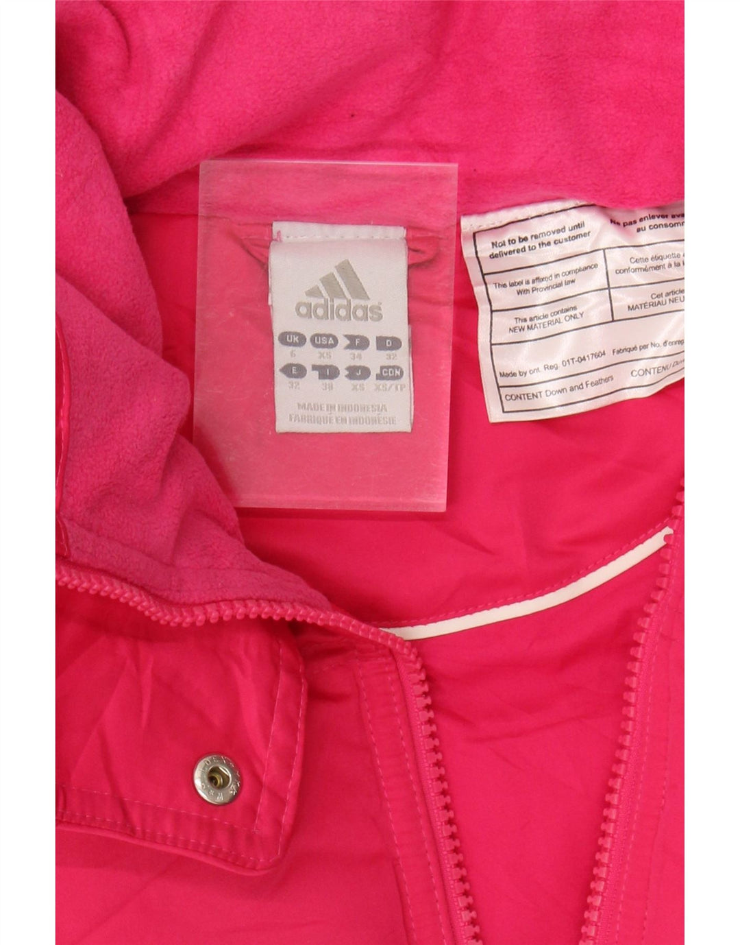 Adidas Dame Polstret Gilet UK 6 XS Pink Polyester