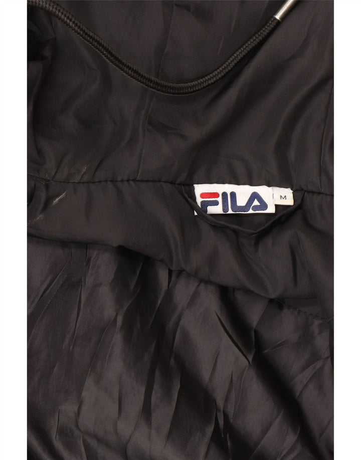 Fila Herre Hooded Bomber Jacket UK 38 Medium Black Colourblock Polyester