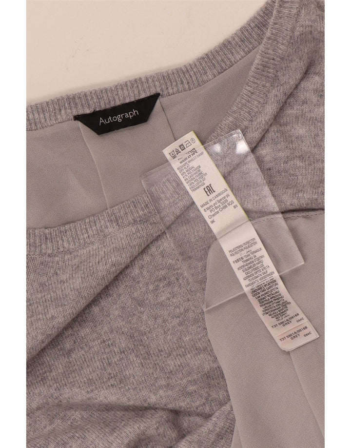 MARKS & SPENCER Dame Boat Neck Sweater UK 12 Medium Grey