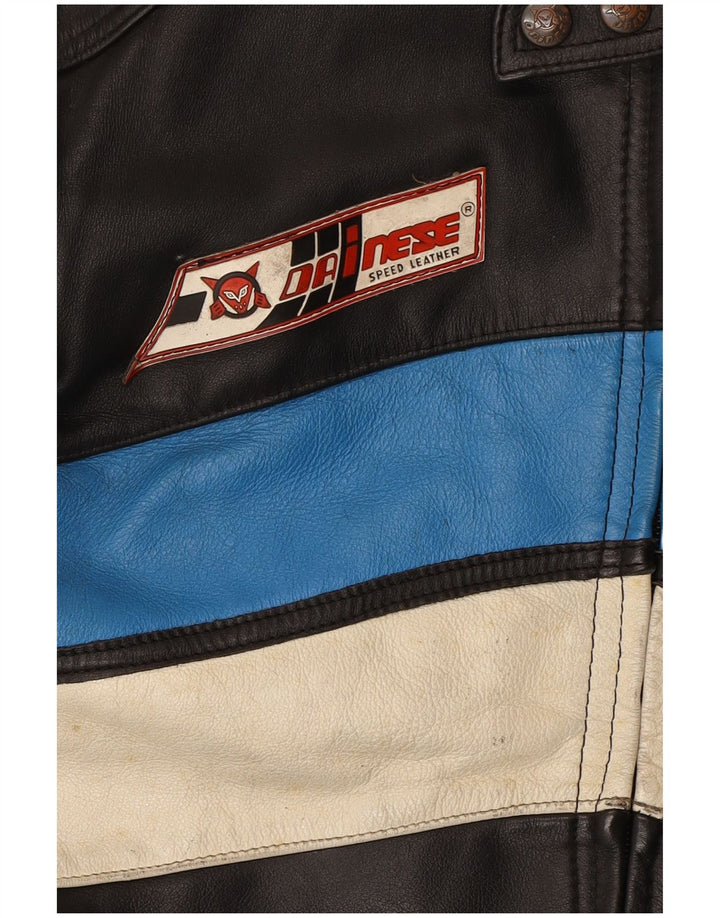 DAINESE Mens 2 Piece Set EU 52 Large W36 L30 Black Leather Motorcycle