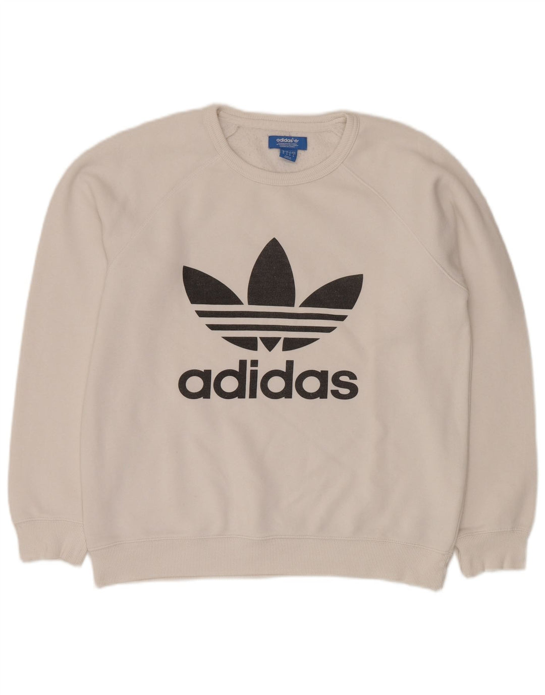 ADIDAS grafisk sweatshirt til mænd Medium hvid bomuld
