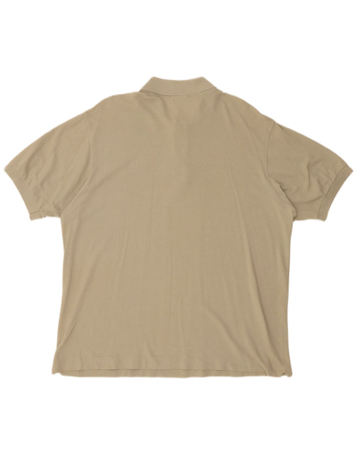 LACOSTE Mens Polo Shirt Size 7 2XL Beige Cotton