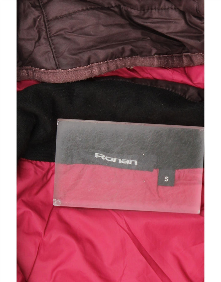 ROHAN Polstret frakke med hætte til kvinder UK 10 Lille lilla polyester