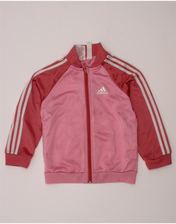 Adidas Pige Træningsdragt Topjakke 2-3 År Pink Colourblock Polyester