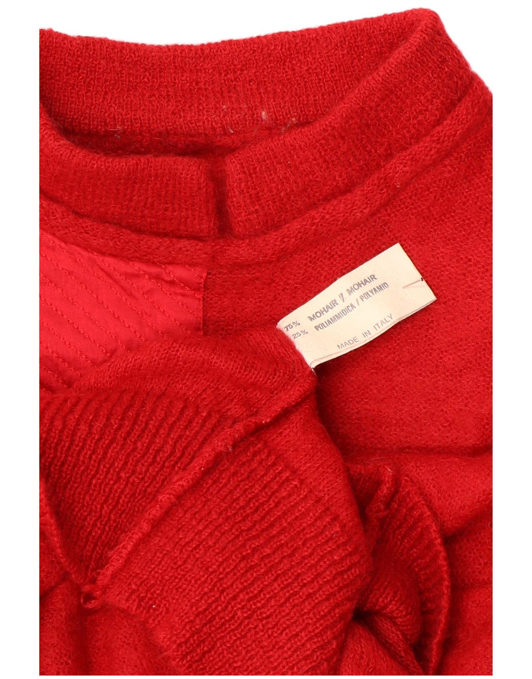 Vintage Dame Turtle Neck Jumper Sweater UK 12 Medium Red Colourblock