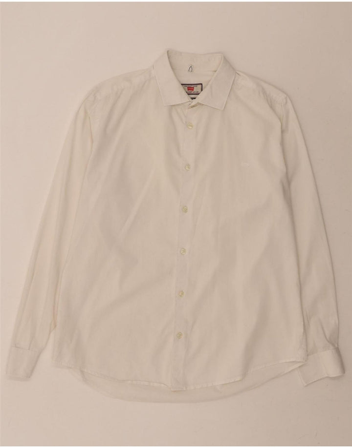 CARRERA Mens Slim Fit Shirt Large White Vintage Carrera and Second-Hand Carrera from Messina Hembry 