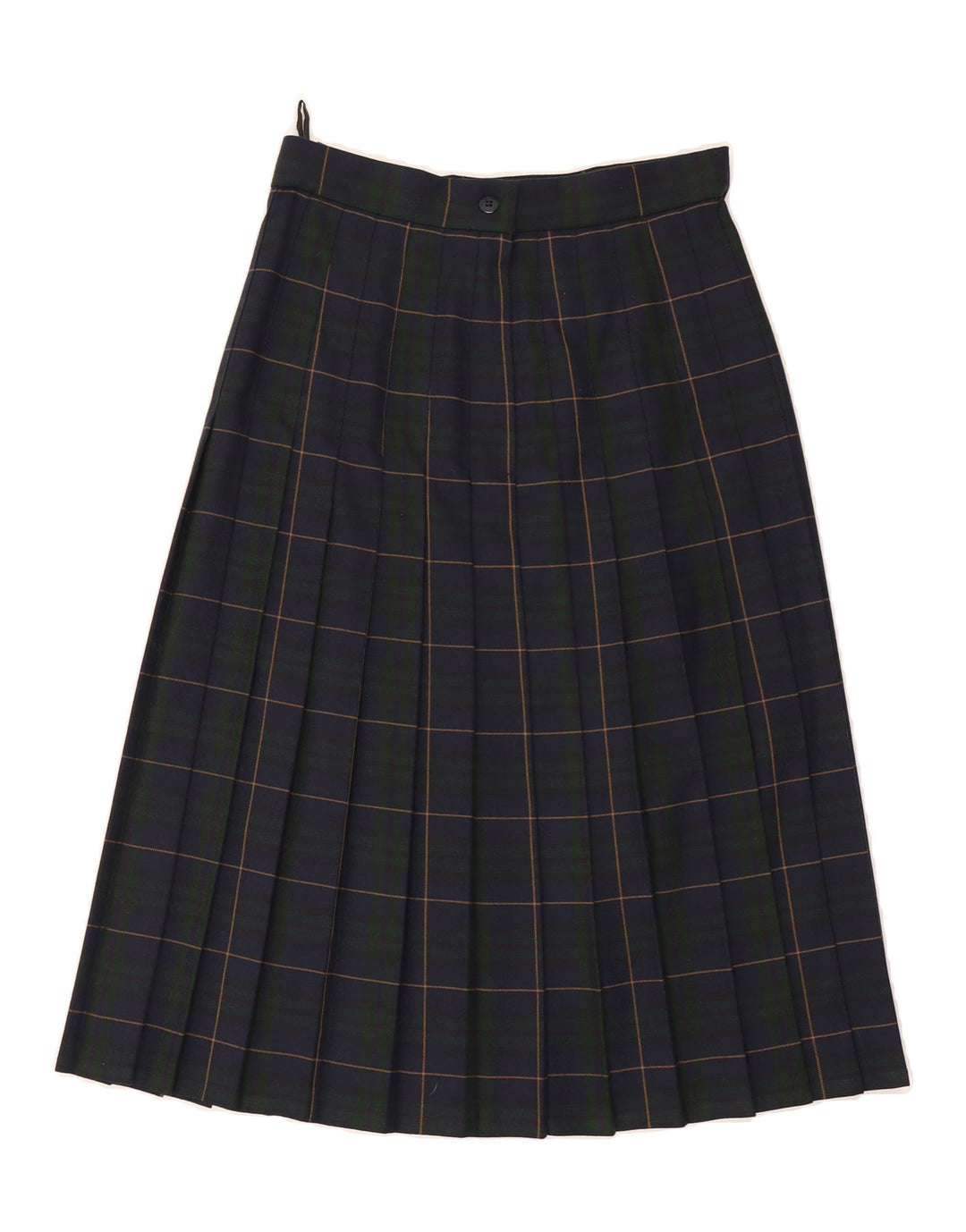 DEBENHAMS Womens Knife Pleated Skirt UK 14 Medium W30 Navy Blue Plaid Vintage Debenhams and Second-Hand Debenhams from Messina Hembry 