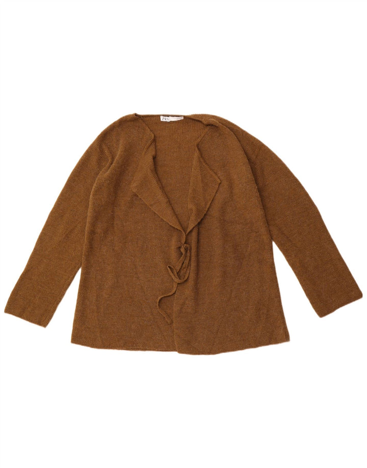ZARA cardigan sweater til kvinder UK 10 Lille brun polyamid
