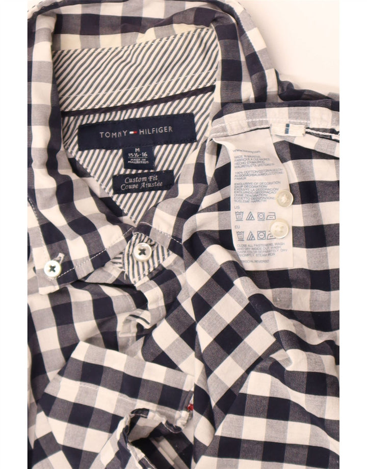 Tommy Hilfiger Herre Custom Fit skjorte størrelse 15 1/2 16 Medium Blue Gingham