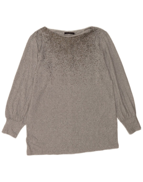 Marks & Spencer Damebluse Top UK 14 Medium Grey Flecked Polyester