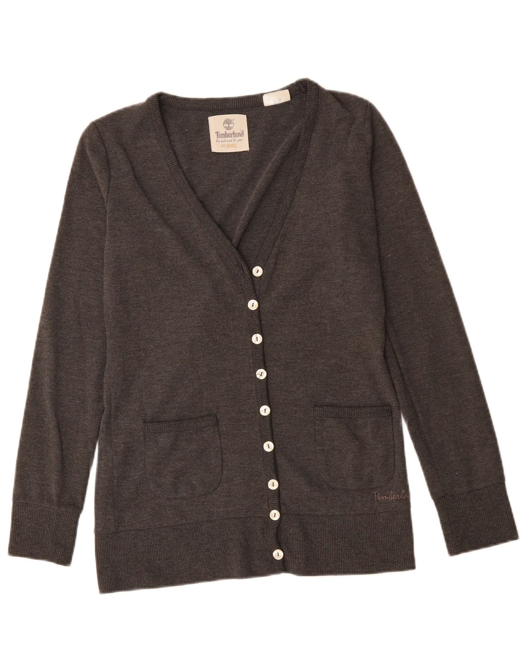 TIMBERLAND Dame Cardigan Sweater UK 10 Small Grå