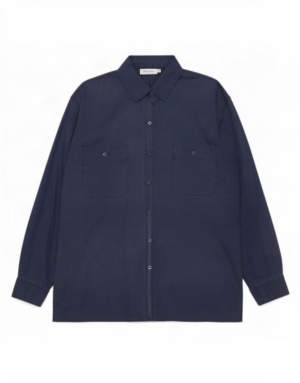 Vintage dameskjorte UK 14 Medium Navy Blue Silke