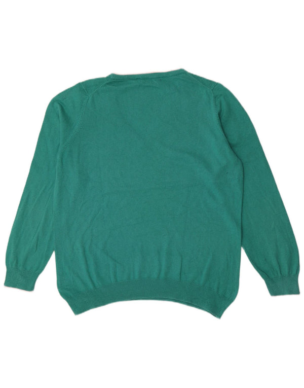 Besætningstøj Dame V-hals sweater UK 18 XL Grøn bomuld