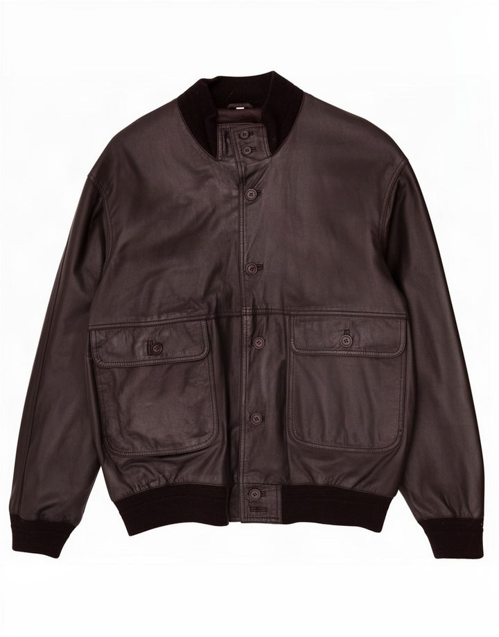 Vintage herre læderjakke IT 58 4XL Sort