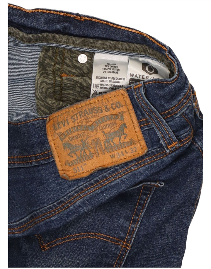 Levi's Herre 511 Slim Jeans W34 L32 Blå Bomuld