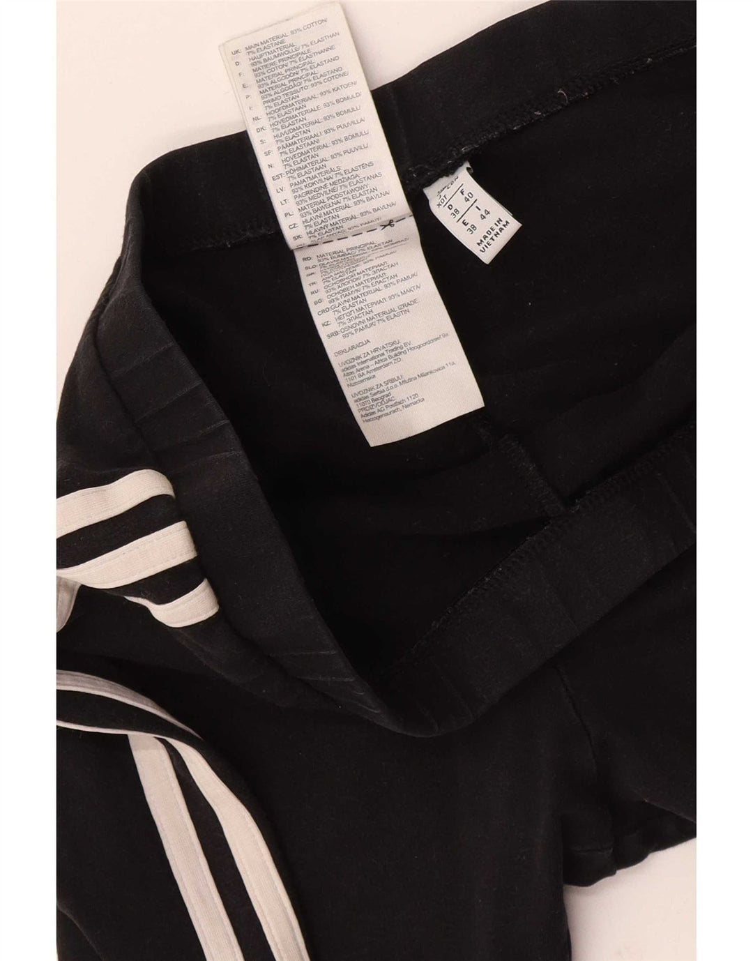 Adidas Womens Crop Leggings UK 12 Medium Black Bomuld