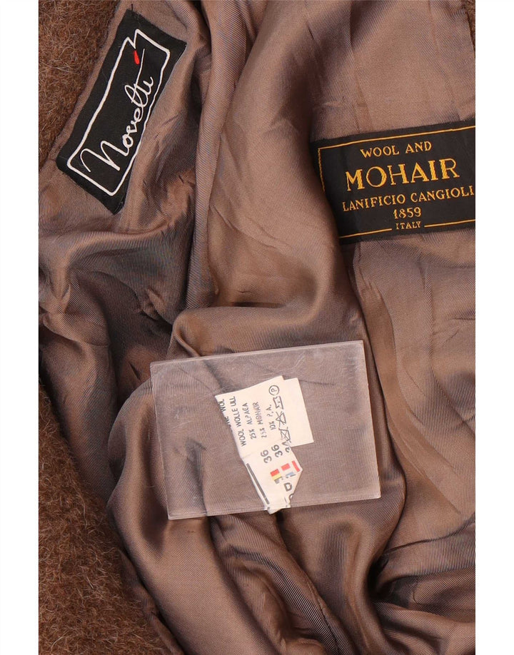 Novelli Dame Oversized Dobbeltradet Frakke EU 36 Lille Brun Uld