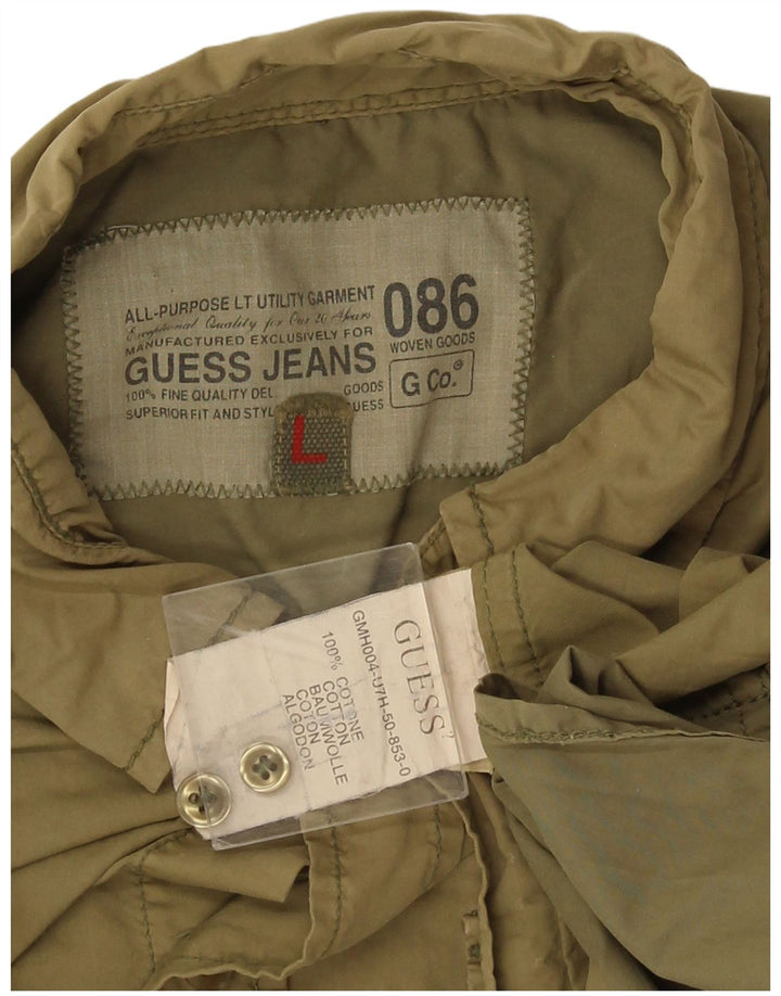 Guess Herreskjorte Stor Khaki Bomuld