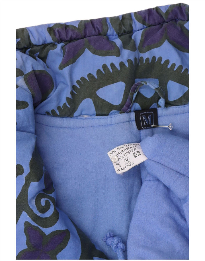 Vintage Herre Loose Fit Anorak Jacket UK 38 Medium Blue Geometric Cotton