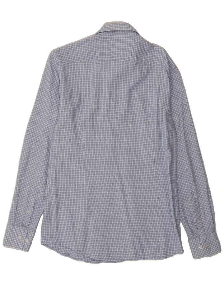HUGO BOSS Mens Slim Fit Shirt Size 40 Medium Blue Check Cotton Vintage Hugo Boss and Second-Hand Hugo Boss from Messina Hembry 