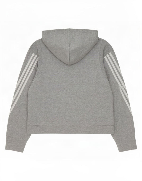 Adidas hættetrøje med lynlås til kvinder UK 20/22 XL Grå bomuld