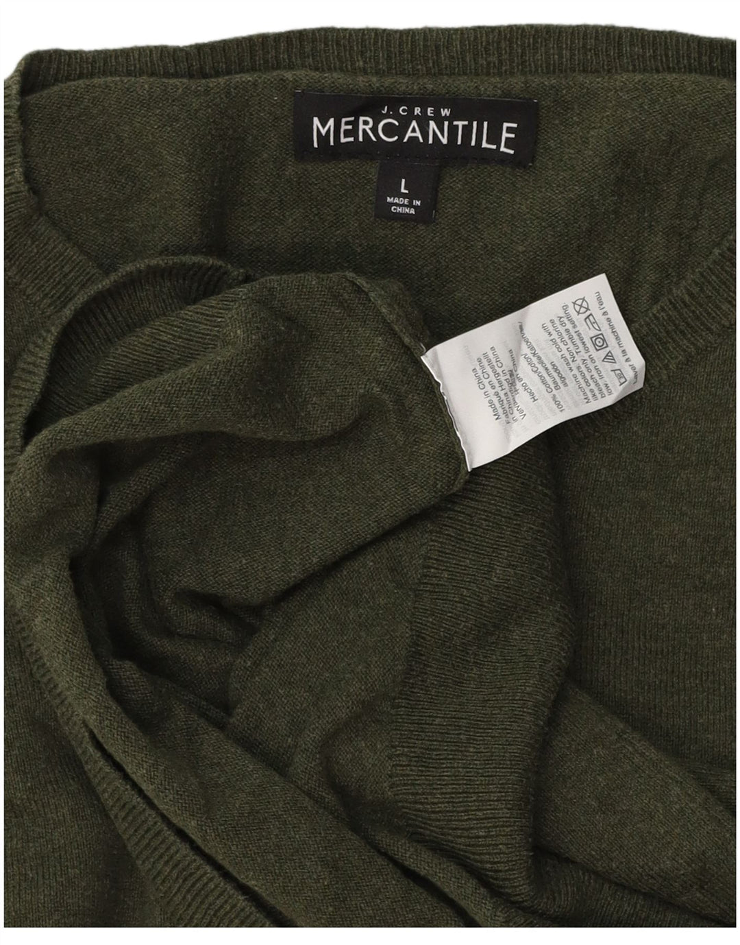 J. CREW Herre Mercantile Crew Neck Jumper Sweater Stor Khaki Bomuld
