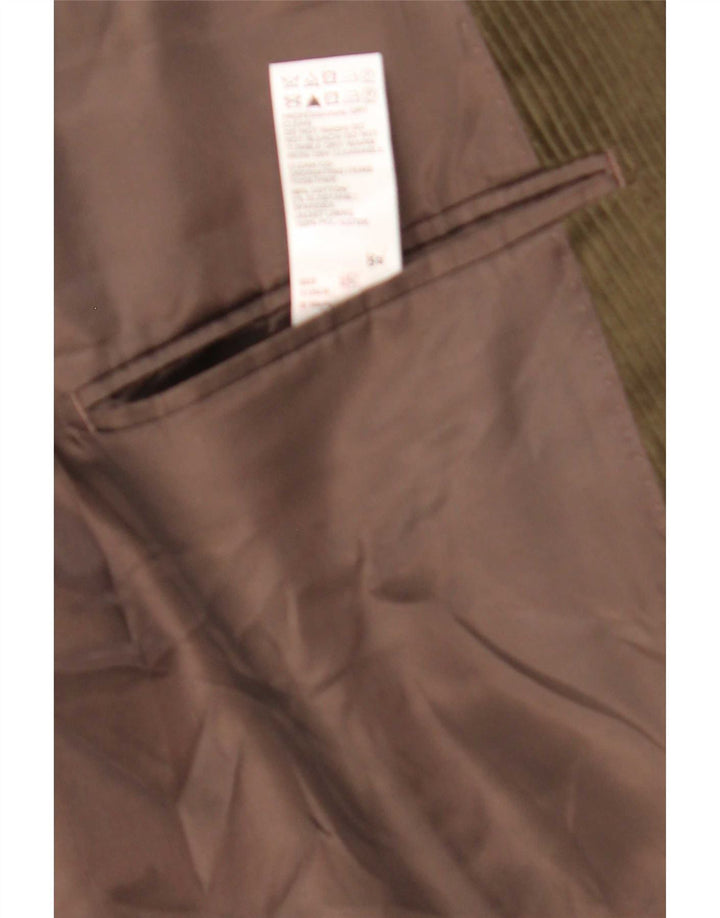Marks & Spencer Herre 2-knaps Corduroy Blazer Jacket UK 40 Large Khaki