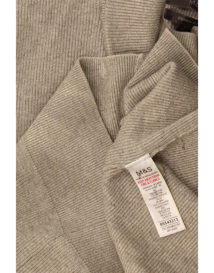 MARKS & SPENCER Cardigantrøje til mænd UK 44/46 XL Grå polyester