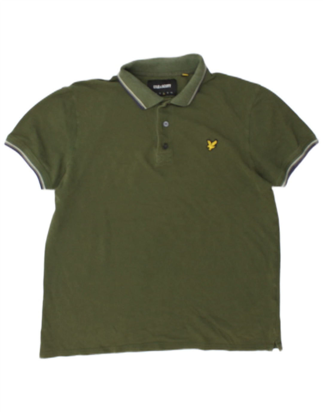 Lyle & Scott Herre poloskjorte Stor Khaki Bomuld