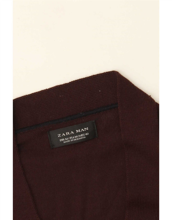 Zara Herre cardigan sweater Medium Burgundy