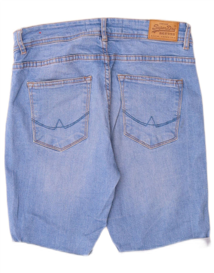 Superdry Dame Elana Skinny Denim Shorts W30 Medium Blue Bomuld