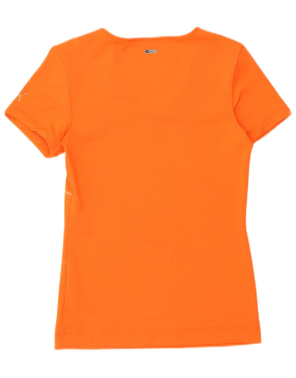Puma Grafisk T-Shirt Top UK 8 Small Orange Polyester Sports