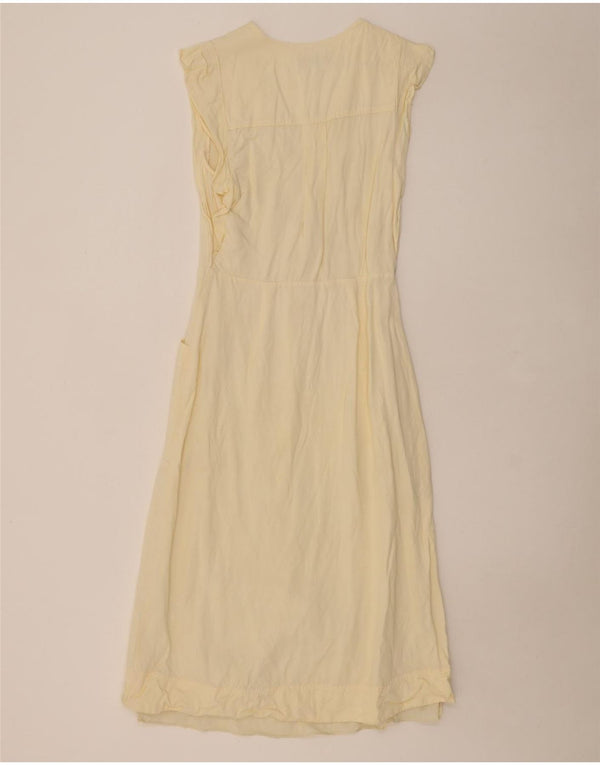REISS Sheath Dress UK 10 Small Beige Viscose