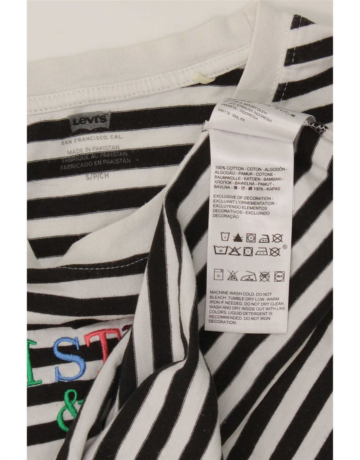 Levi's Dame Oversized grafisk top Langærmet UK 10 Lille sort stribet