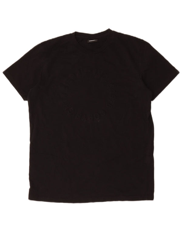 Diesel Herre Grafisk T-Shirt Top Medium Sort
