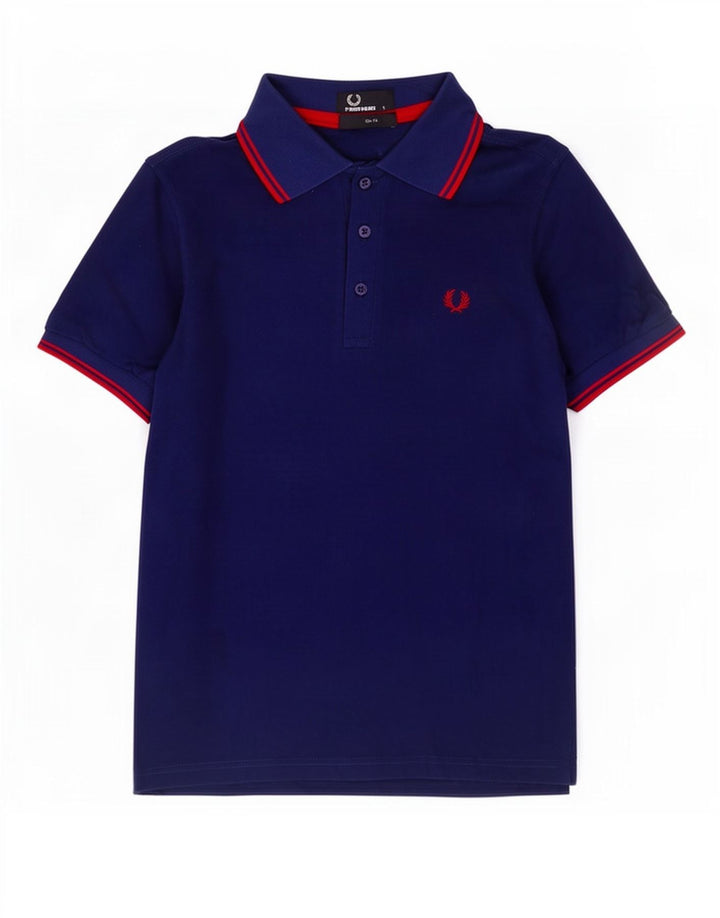 Fred Perry Herre Slim Fit Polo Shirt Lille marineblå bomuld