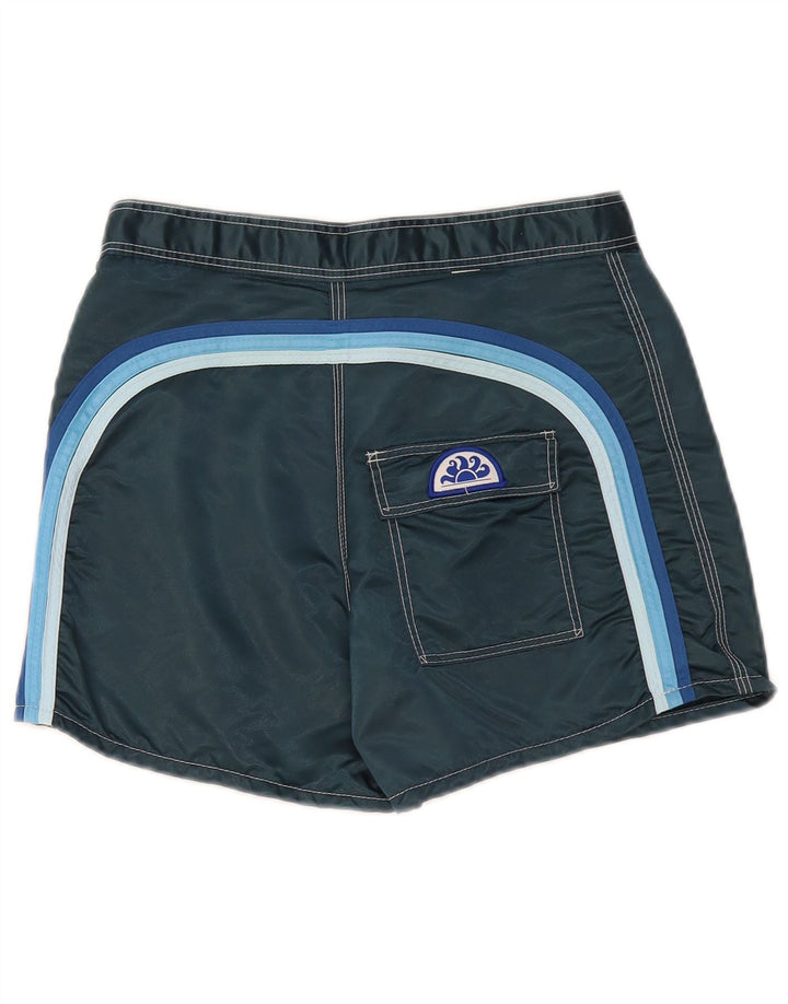 Sundek Herre svømmeshorts Små marineblå stribet nylon