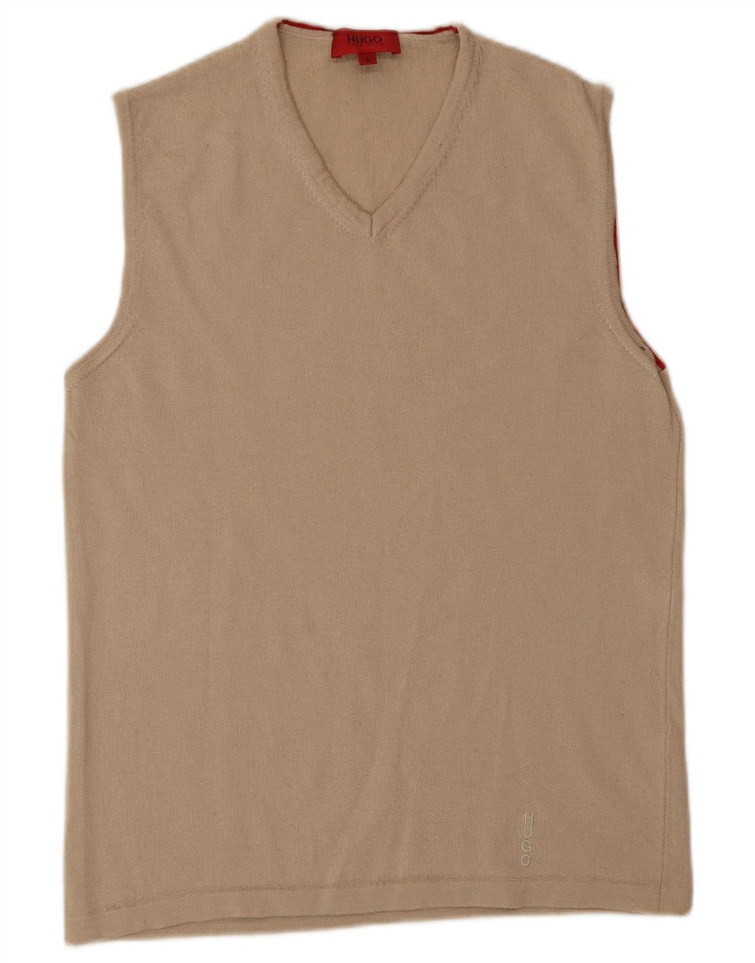HUGO BOSS Herrevest Tank Top Stor Beige Virgin Wool