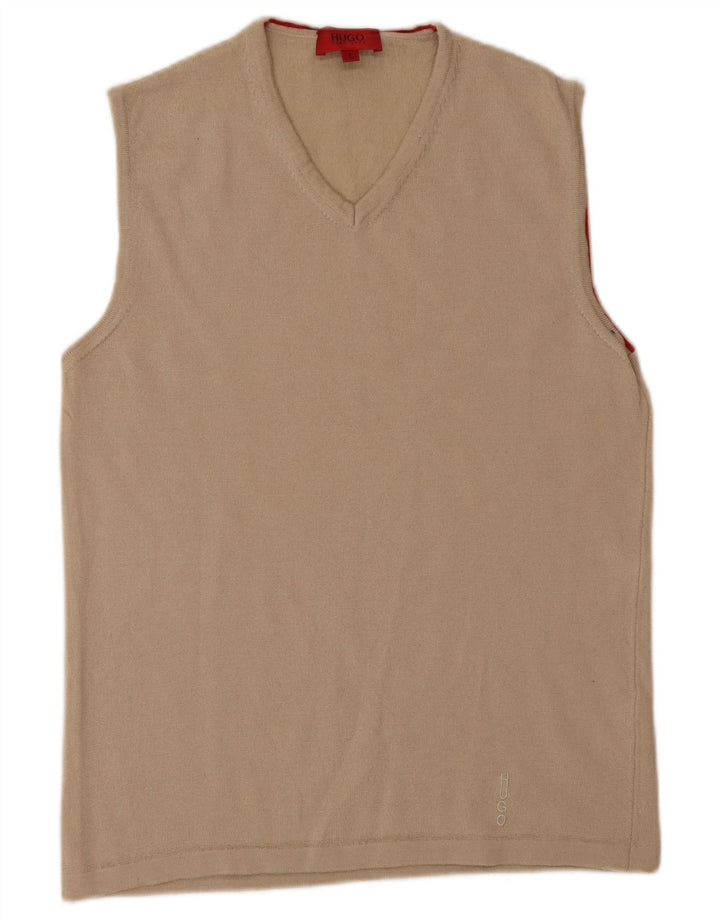 HUGO BOSS Herrevest Tank Top Stor Beige Virgin Wool